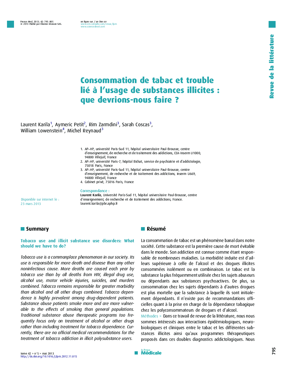 Consommation de tabac et trouble lié à l’usage de substances illicites : que devrions-nous faire ?