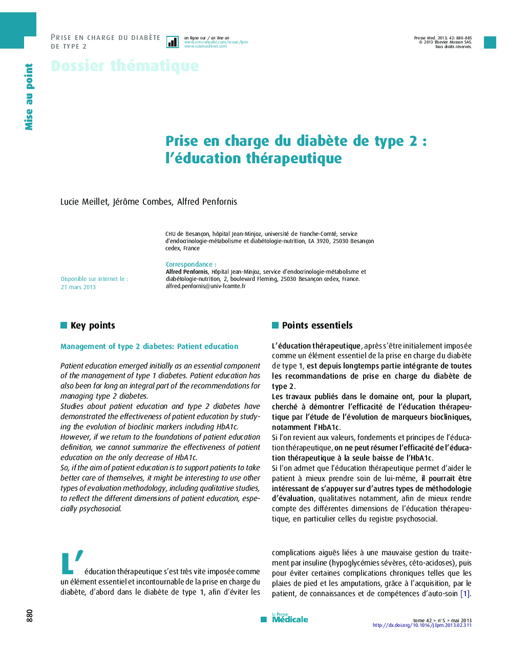 Prise en charge du diabète de type 2 : l’éducation thérapeutique
