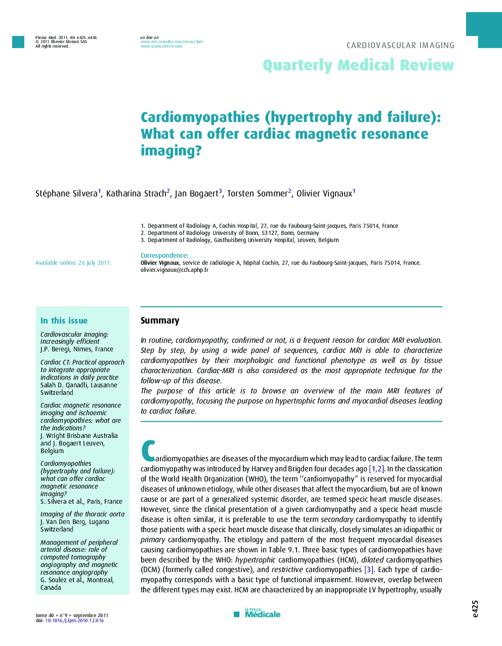 Cardiomyopathies (hypertrophy and failure): What can offer cardiac magnetic resonance imaging?