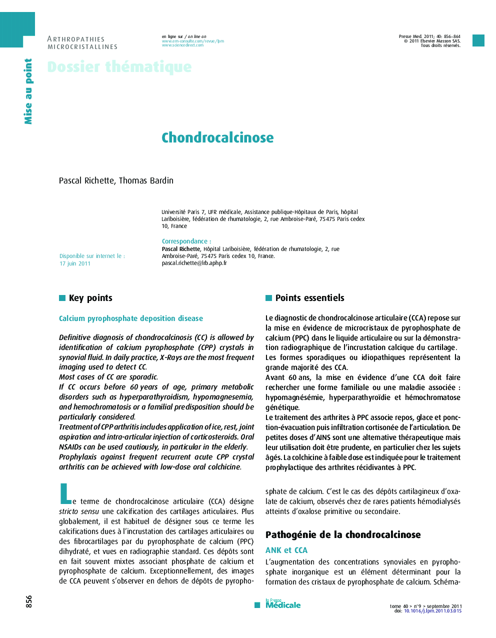 Chondrocalcinose