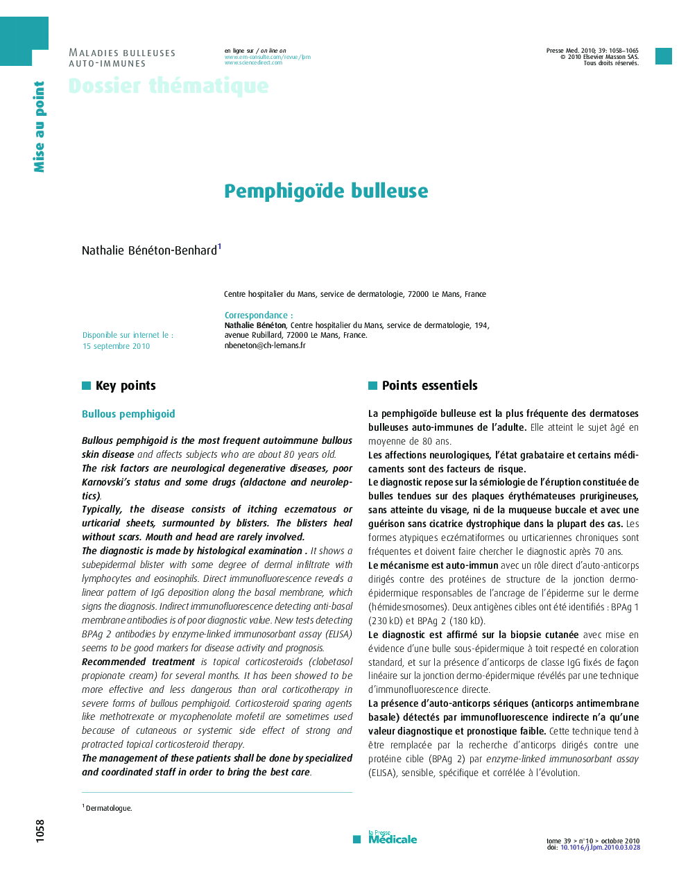 Pemphigoïde bulleuse