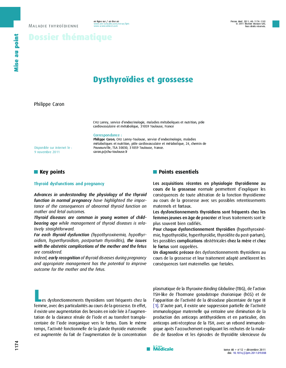Dysthyroïdies et grossesse