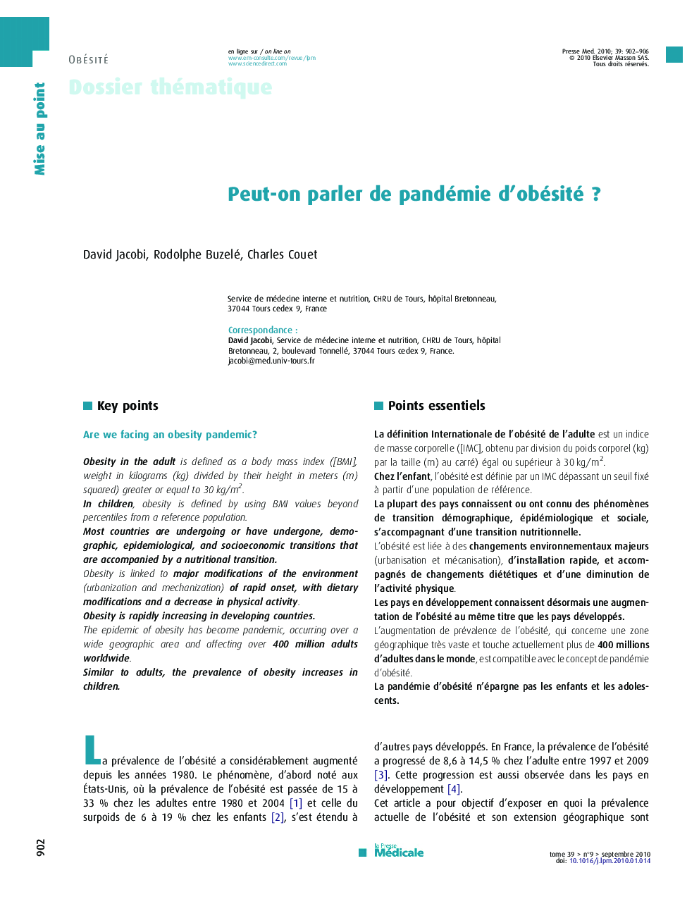 Peut-on parler de pandémie d’obésité ?