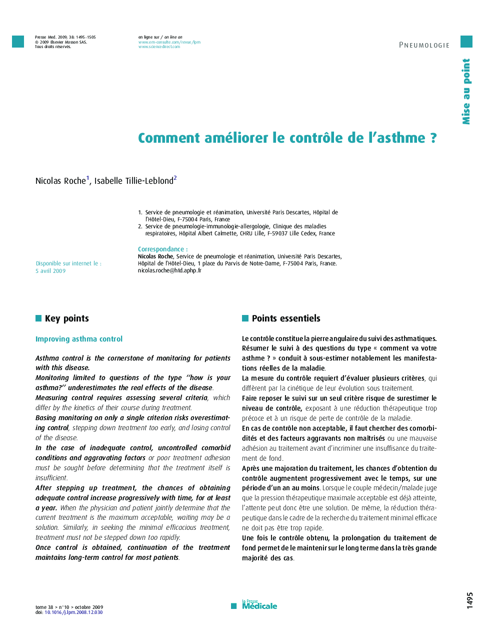 Comment améliorer le contrôle de l’asthme ?