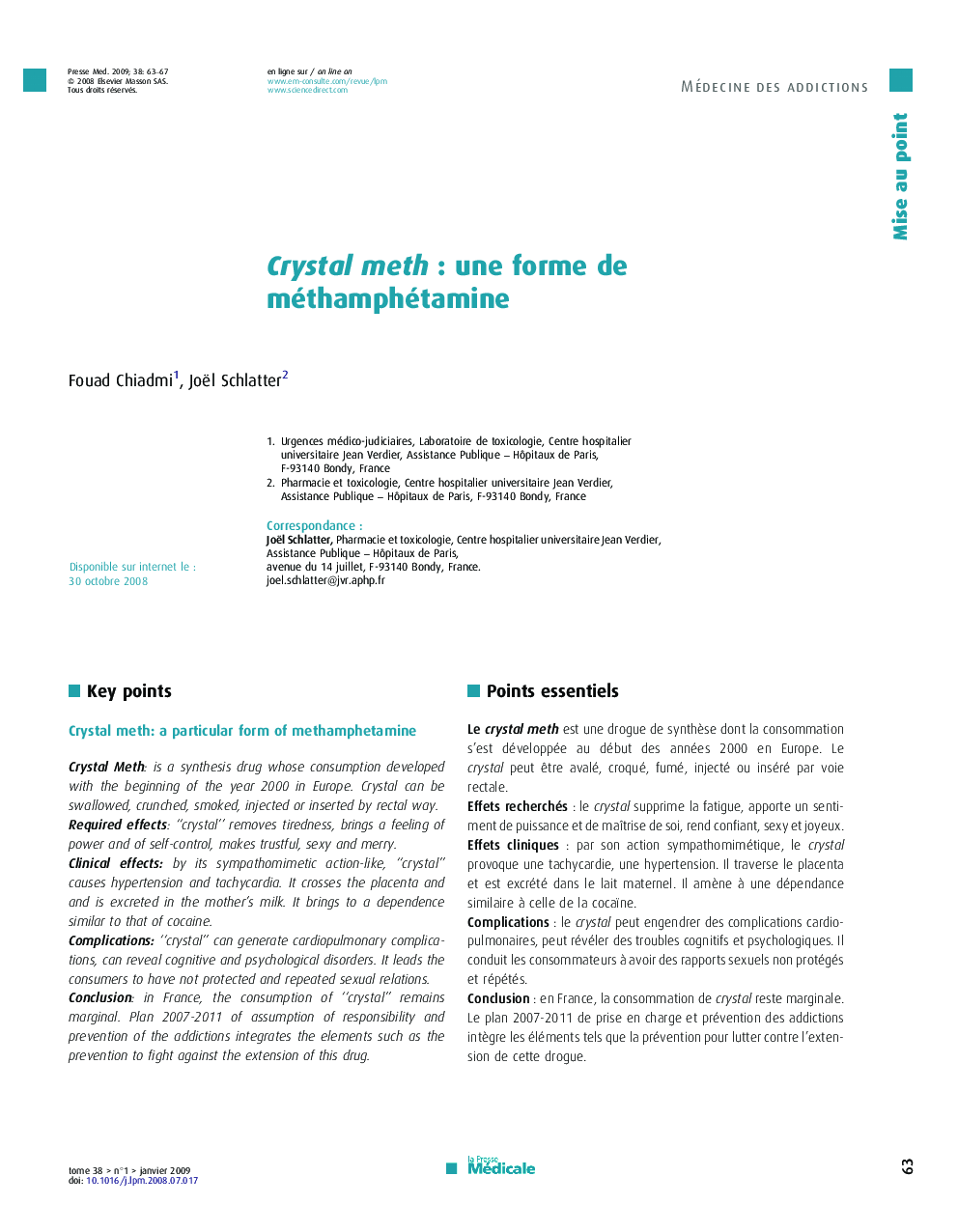 Crystal meth : une forme de méthamphétamine