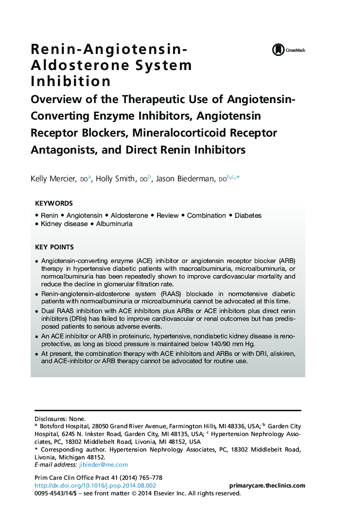 Renin-Angiotensin-Aldosterone System Inhibition