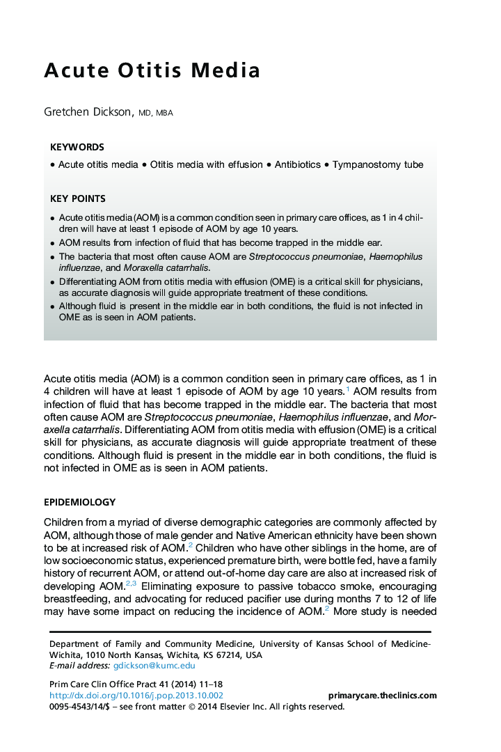 Acute Otitis Media