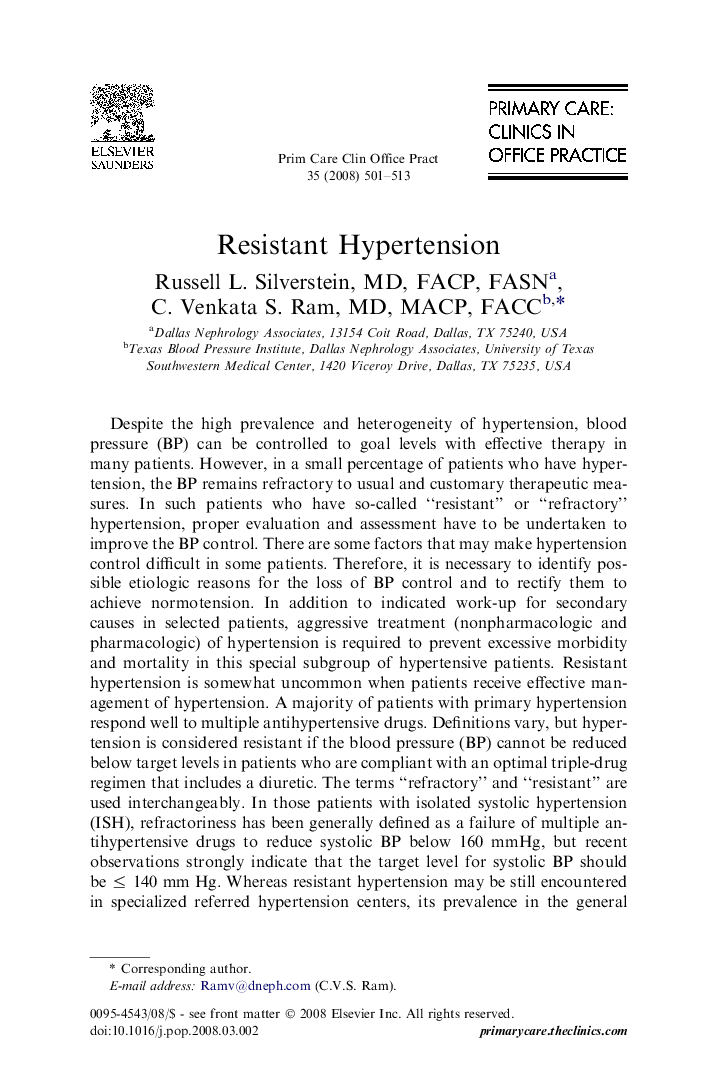 Resistant Hypertension