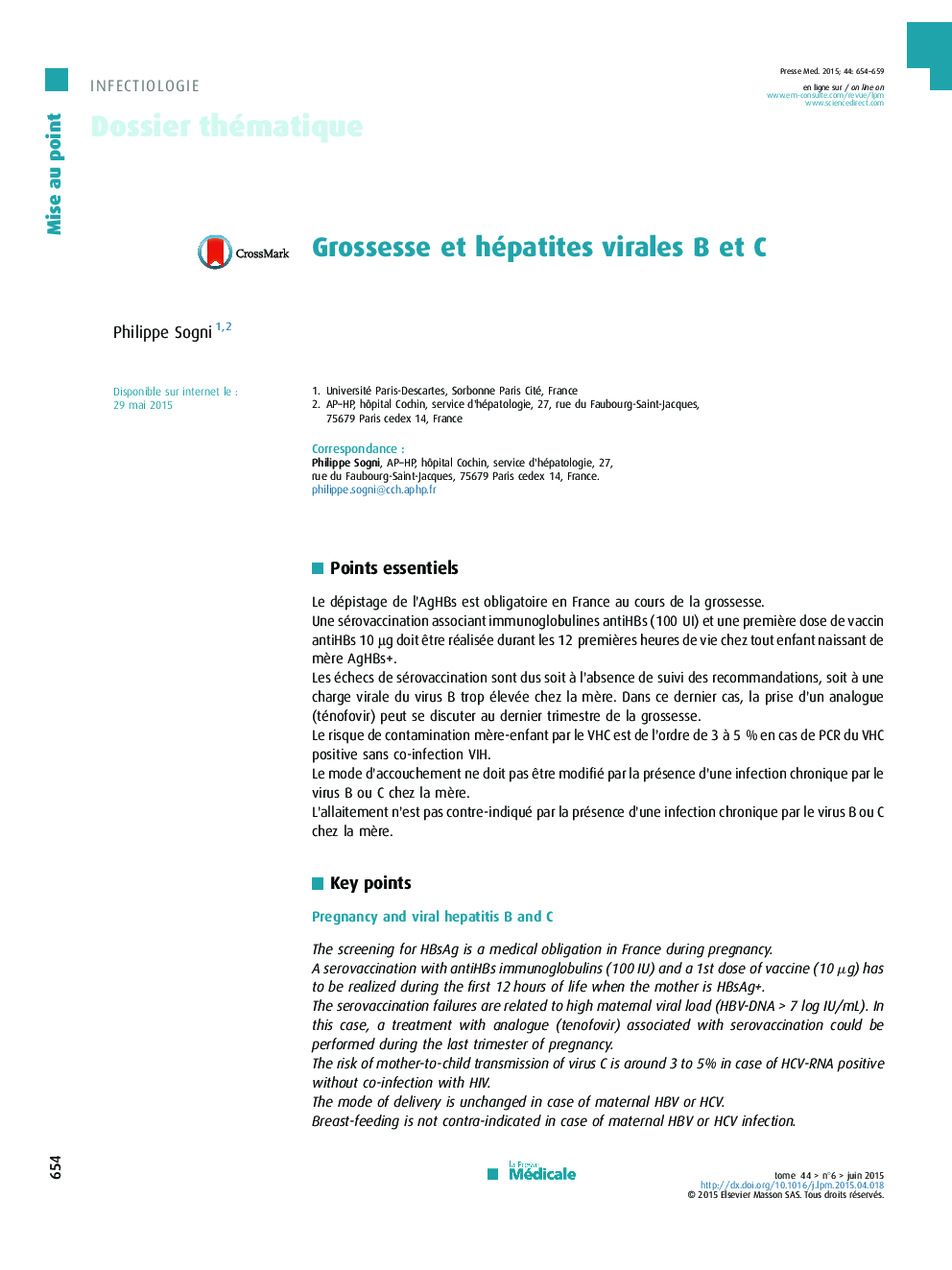 Grossesse et hépatites virales B et C