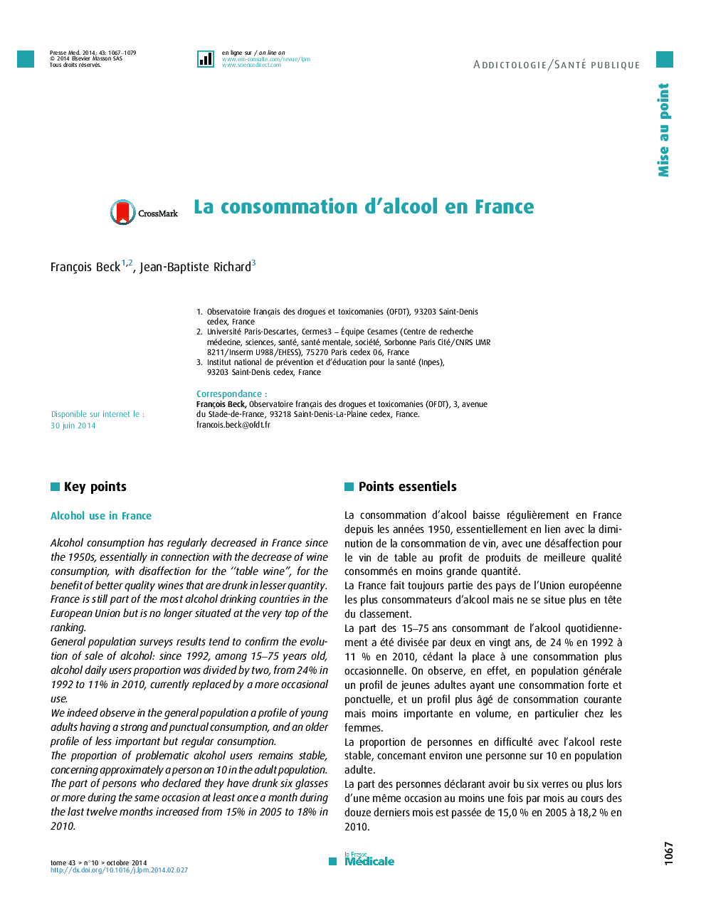 La consommation d’alcool en France