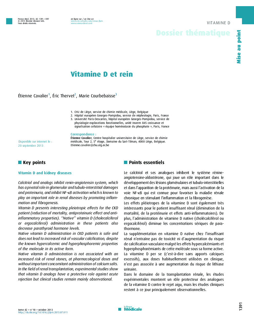 Vitamine D et rein