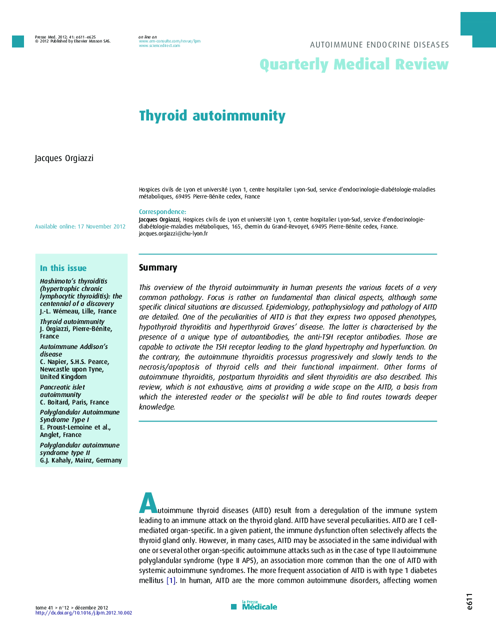 Thyroid autoimmunity