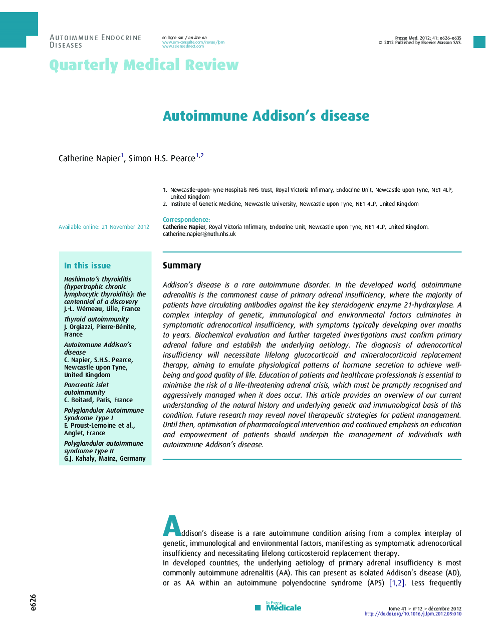 Autoimmune Addison's disease
