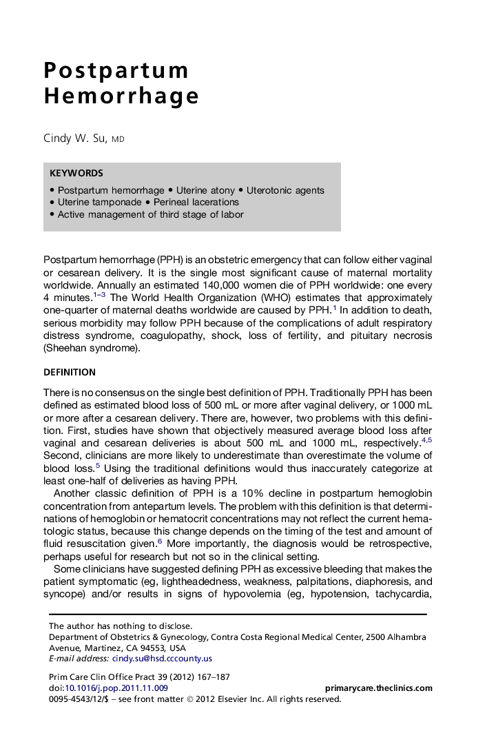 Postpartum Hemorrhage