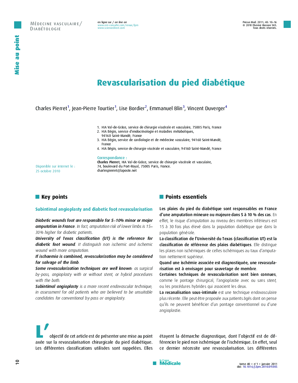 Revascularisation du pied diabétique