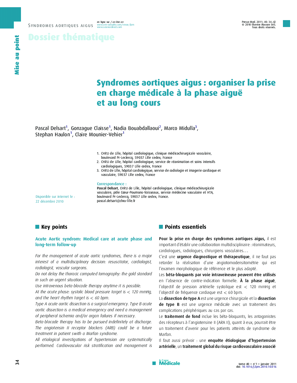 Syndromes aortiques aigus : organiser la prise en charge médicale à la phase aiguë et au long cours
