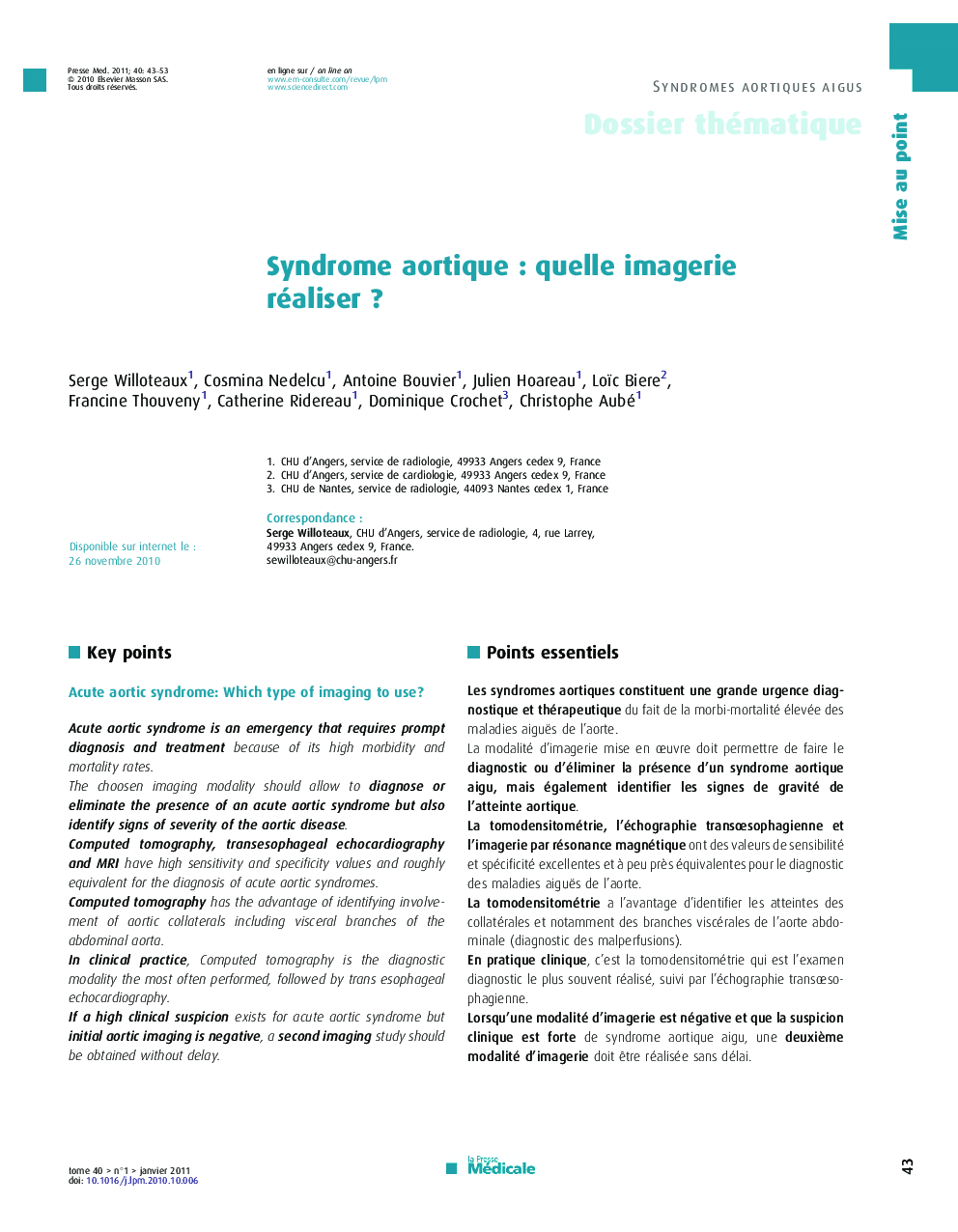 Syndrome aortiqueÂ : quelle imagerie réaliserÂ ?