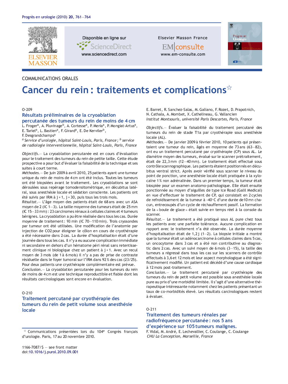 Cancer du rein : traitements et complications