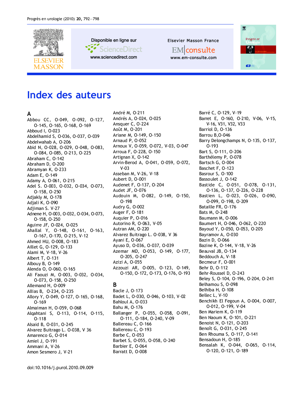 عکس صفحه اول مقاله: Index des auteurs Index des auteurs