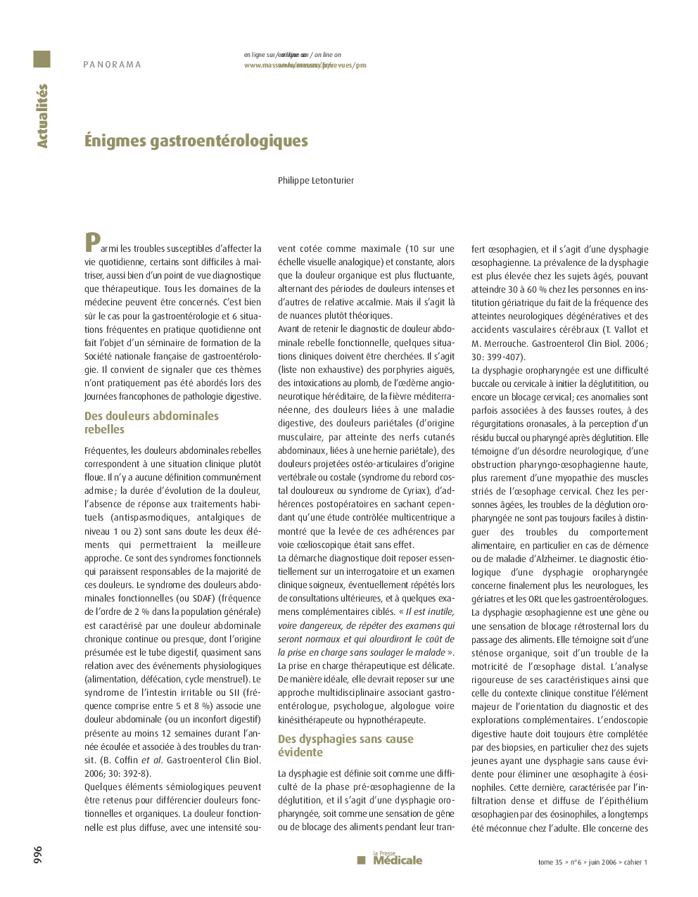 Ãnigmes gastroentérologiques