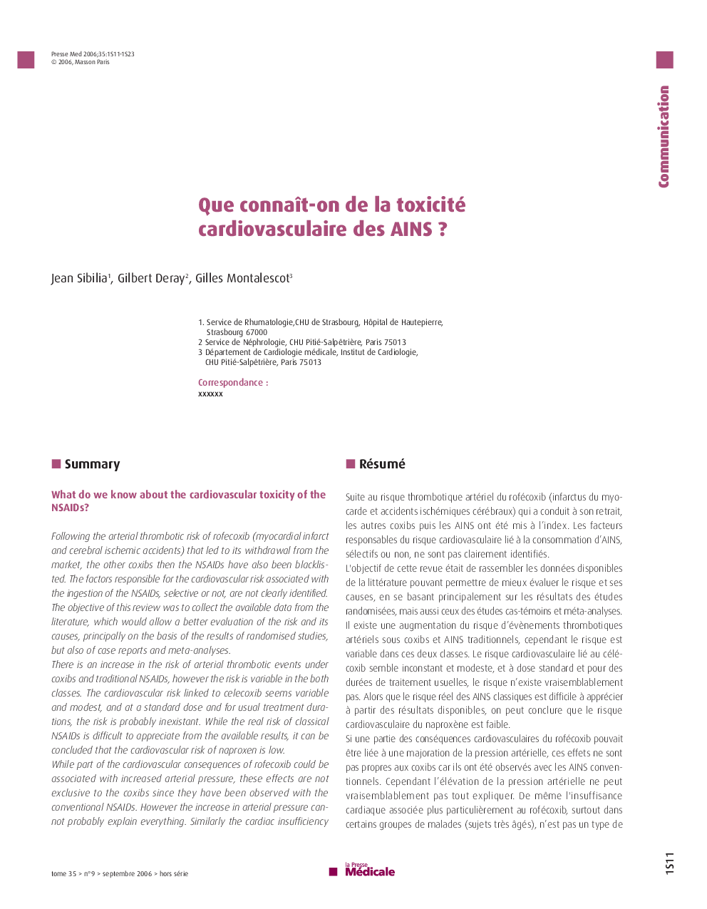 Que connaît-on de la toxicité cardiovasculaire des AINS?