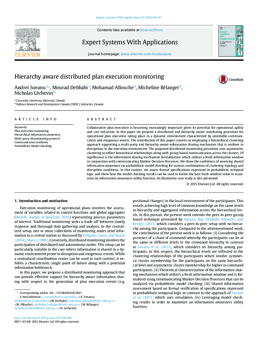 Hierarchy aware distributed plan execution monitoring