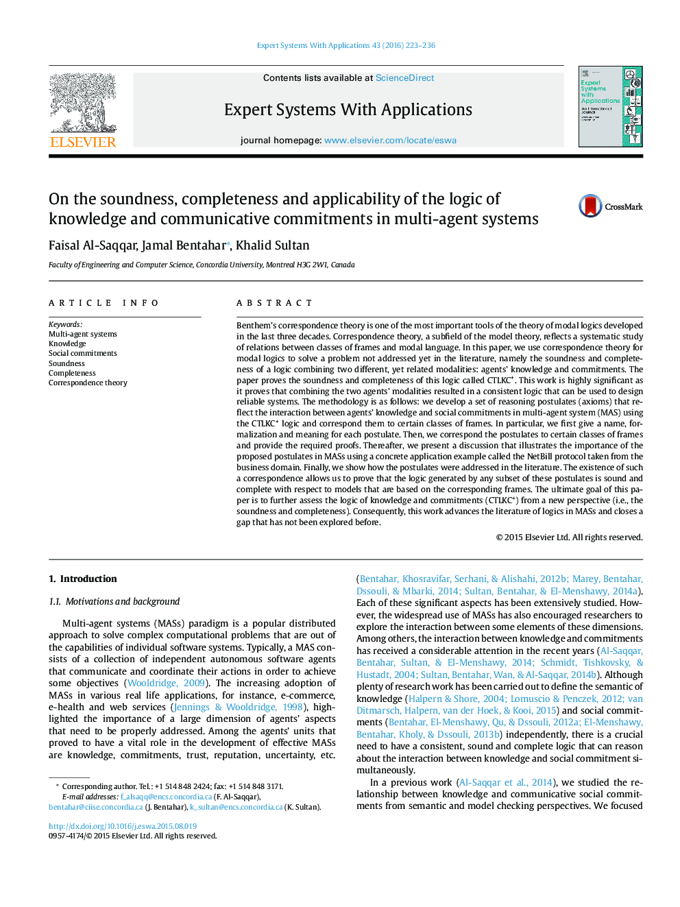 On the soundness, completeness and applicability of the logic of knowledge and communicative commitments in multi-agent systems