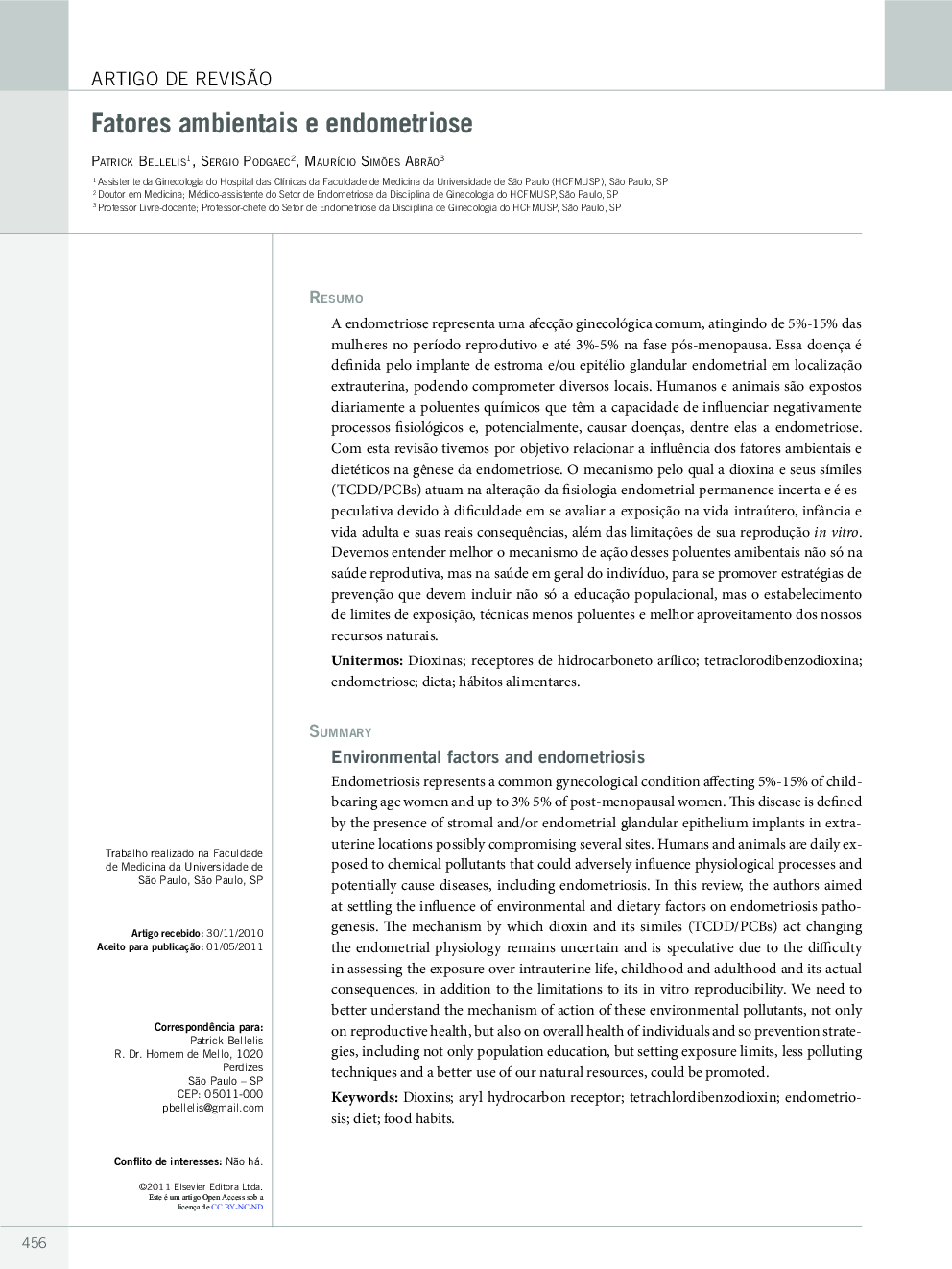 Fatores ambientais e endometriose *