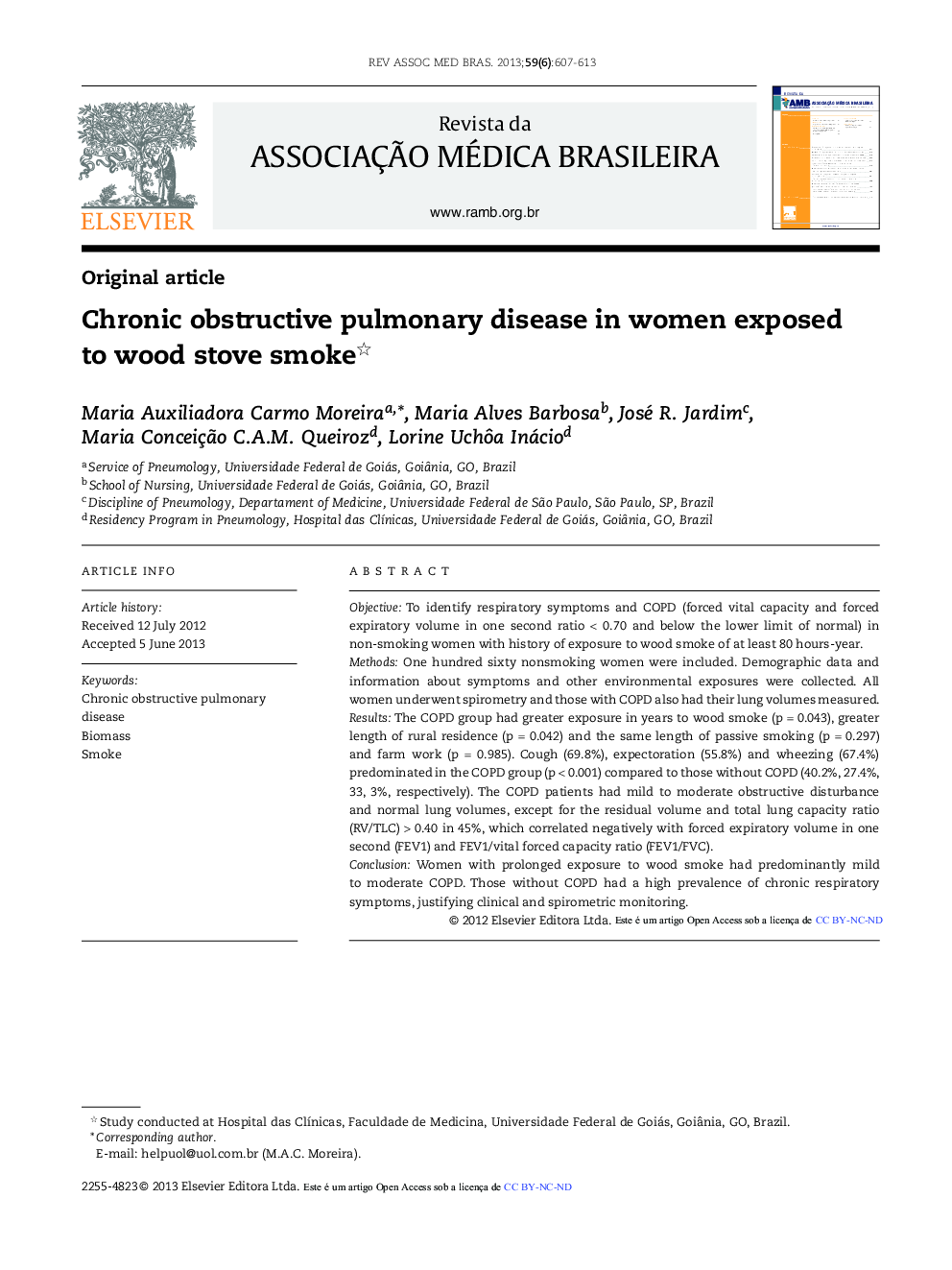 Chronic obstructive pulmonary disease in women exposed to wood stove smoke *