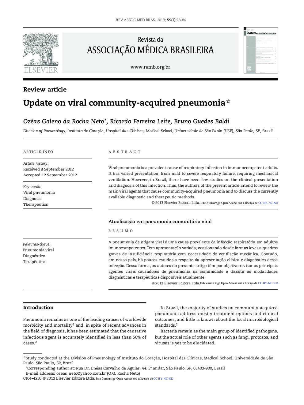 Update on viral community-acquired pneumonia *