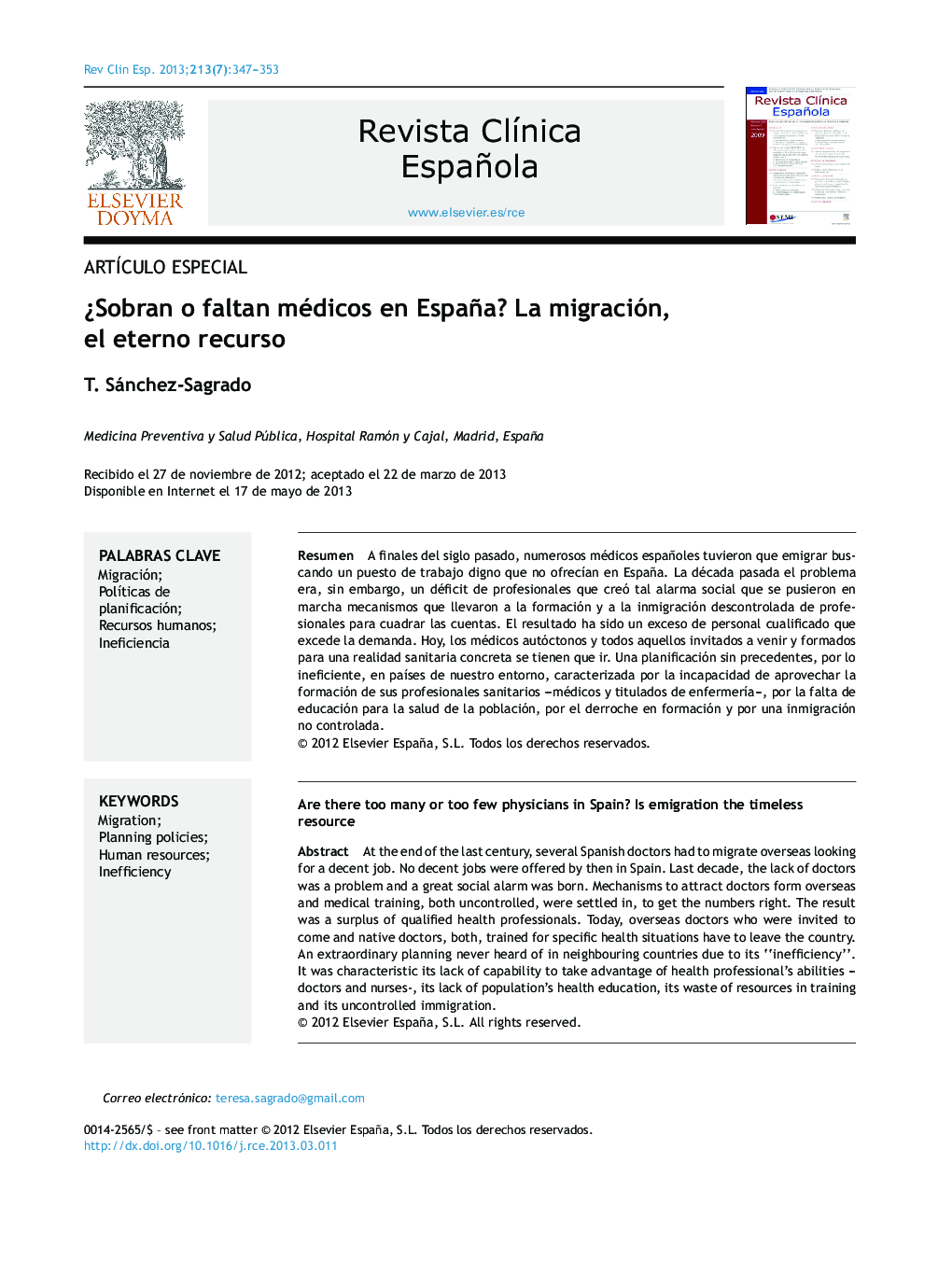 Â¿Sobran o faltan médicos en España? La migración, el eterno recurso