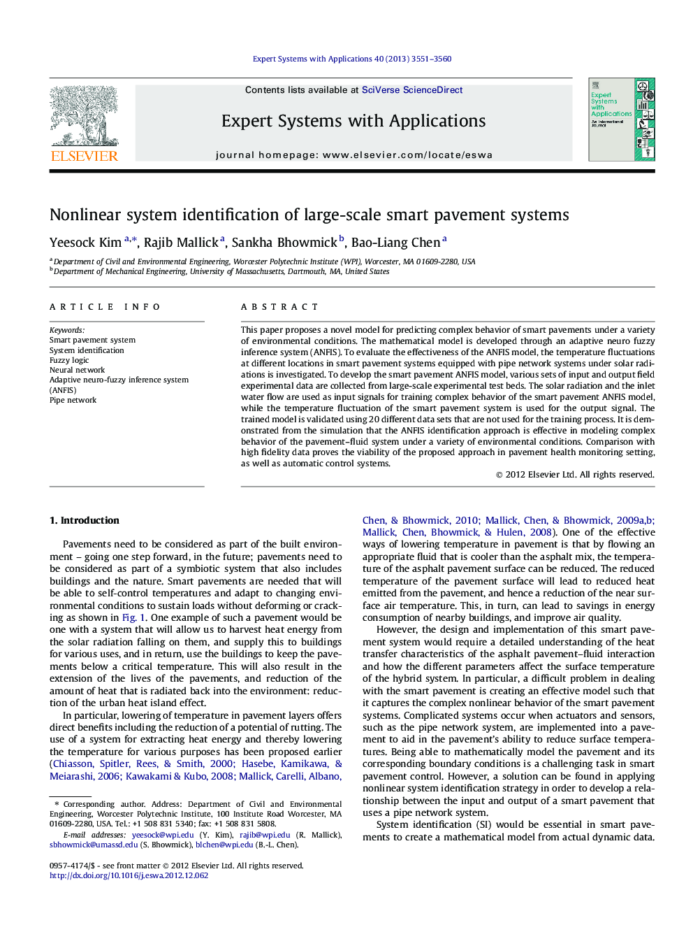 Nonlinear system identification of large-scale smart pavement systems