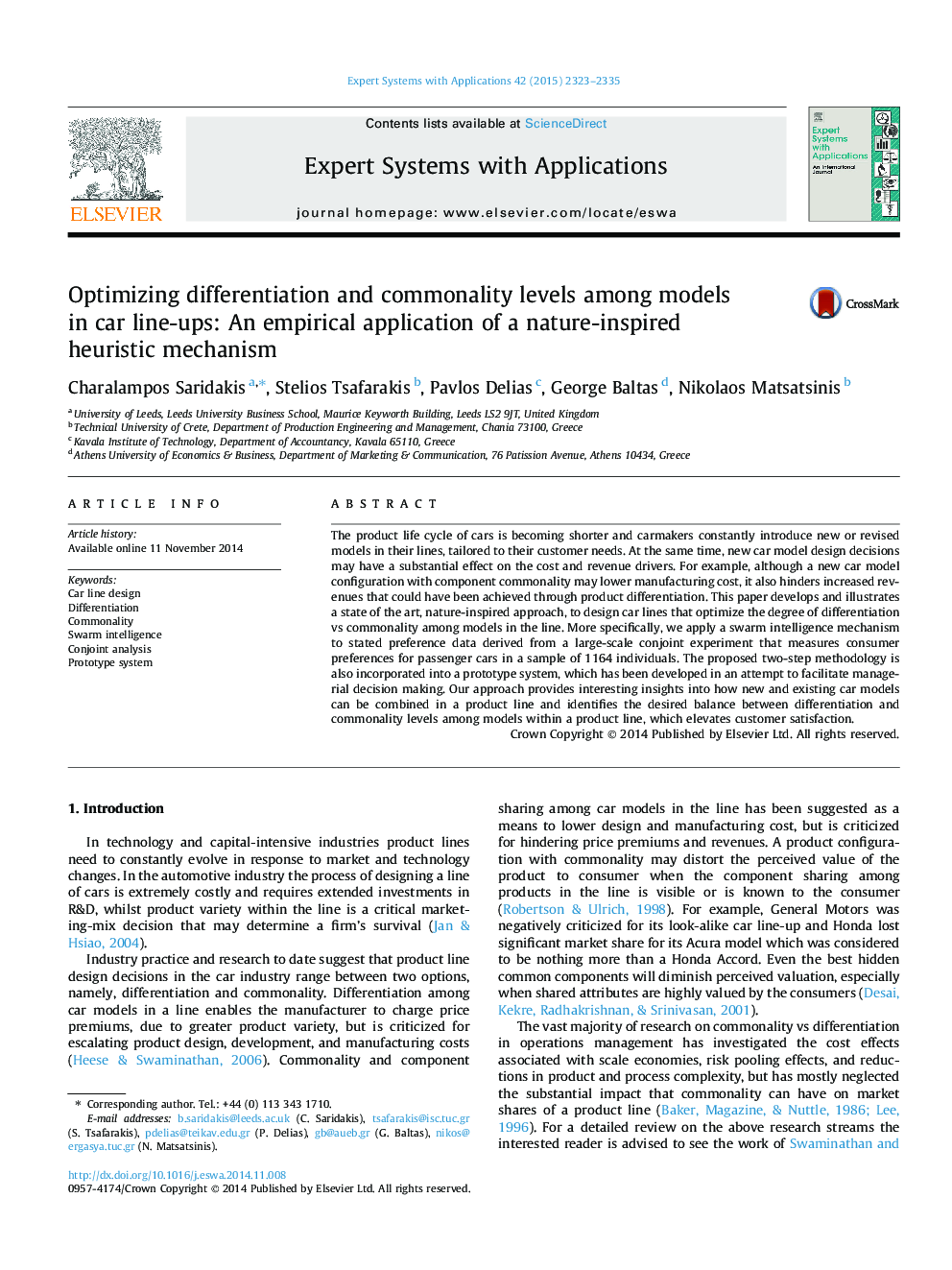 Optimizing differentiation and commonality levels among models in car line-ups: An empirical application of a nature-inspired heuristic mechanism