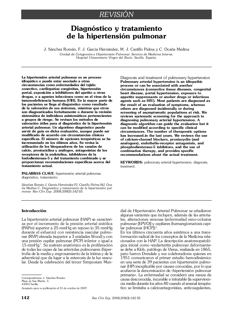 Diagnóstico y tratamiento de la hipertensión pulmonar