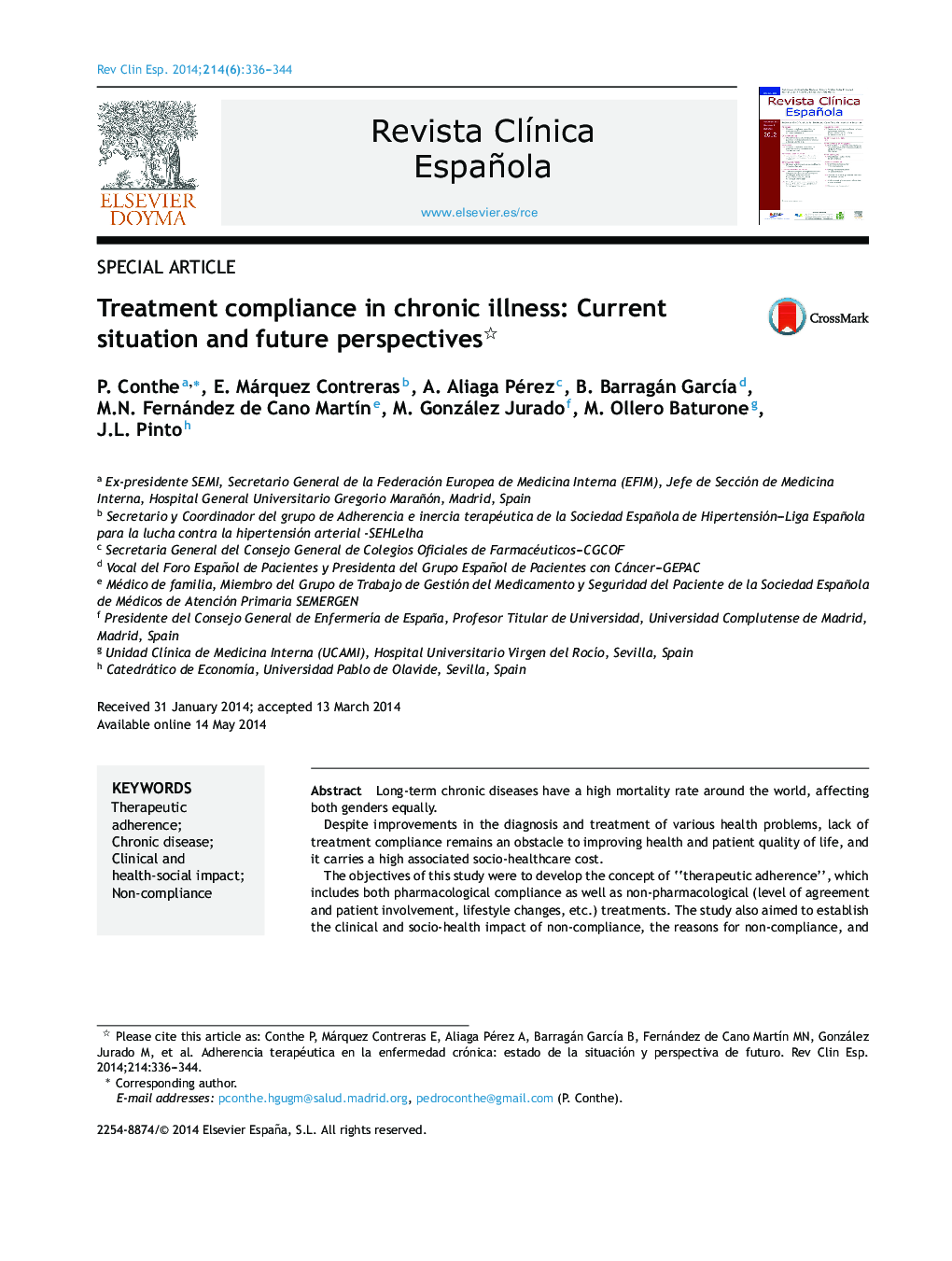 Treatment compliance in chronic illness: Current situation and future perspectives 