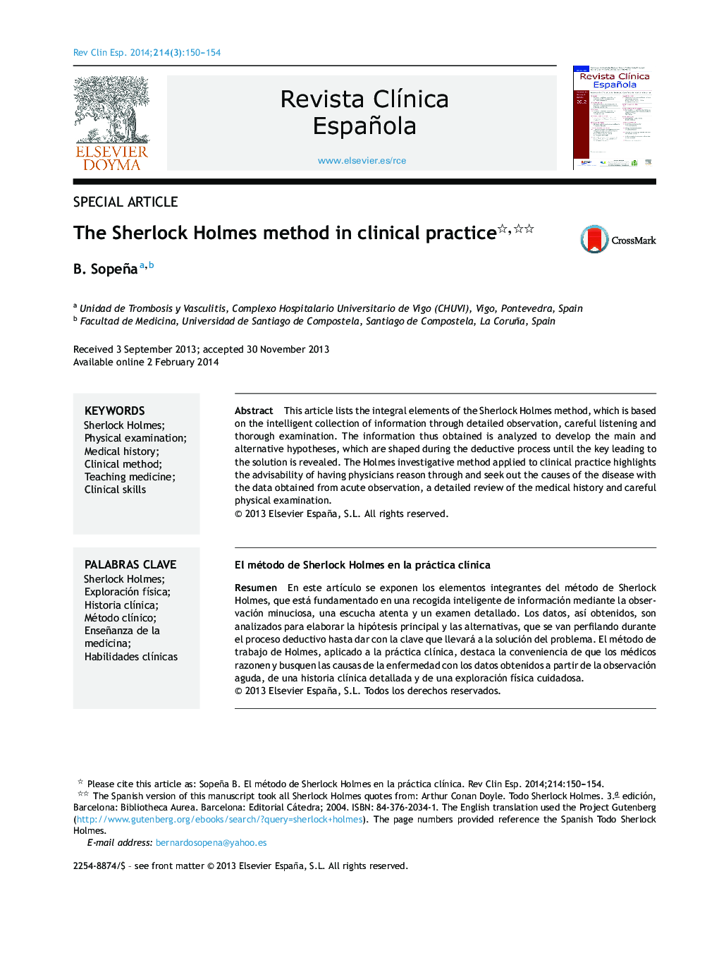 The Sherlock Holmes method in clinical practice 