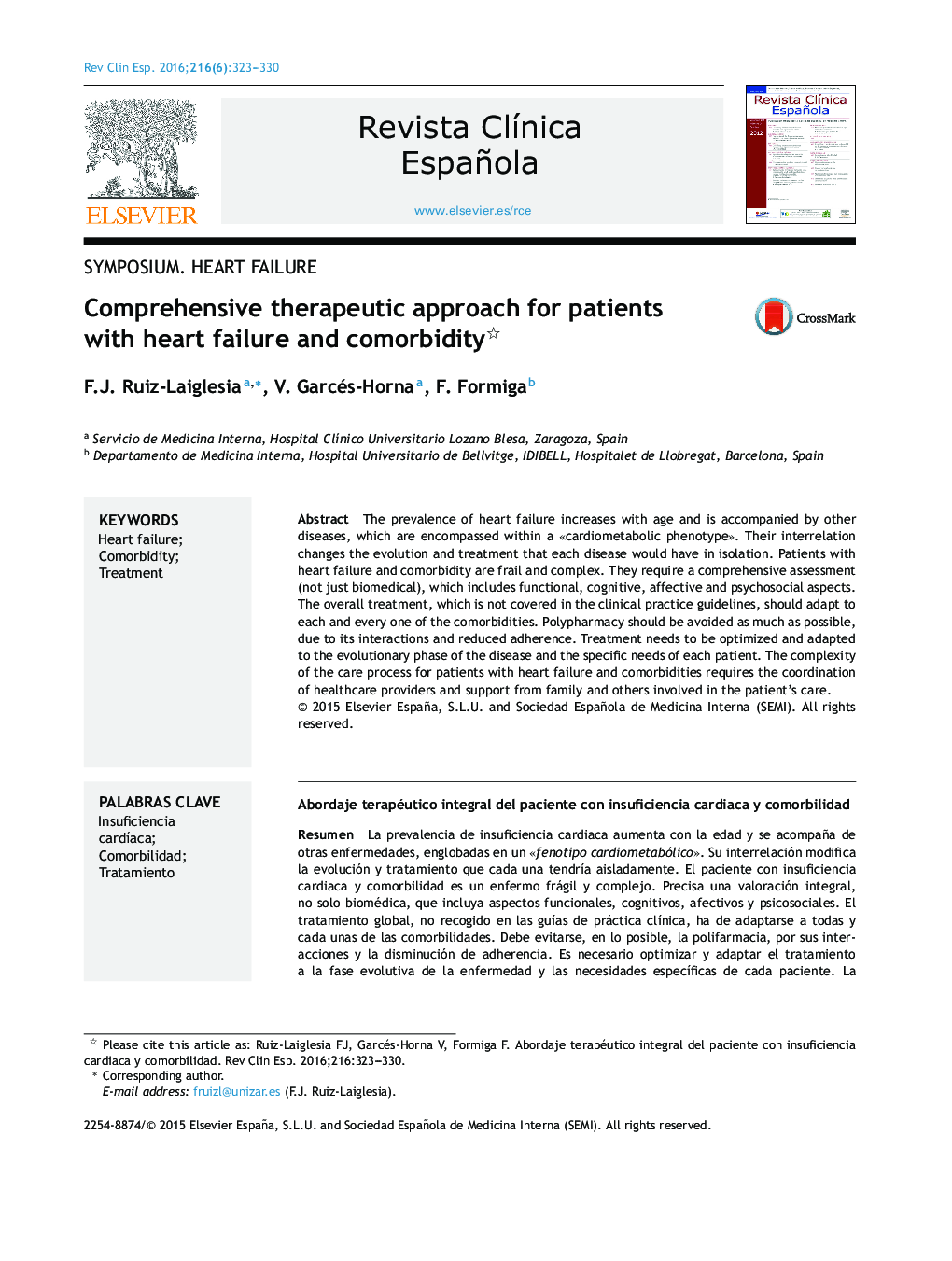 Comprehensive therapeutic approach for patients with heart failure and comorbidity 