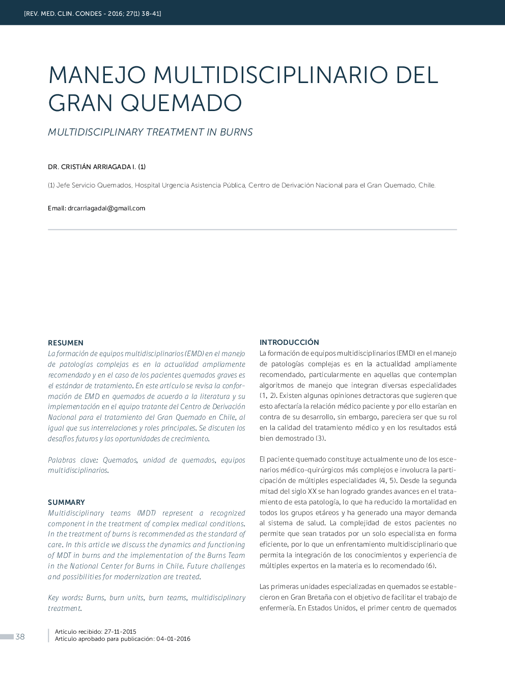 MANEJO MULTIDISCIPLINARIO DEL GRAN QUEMADO