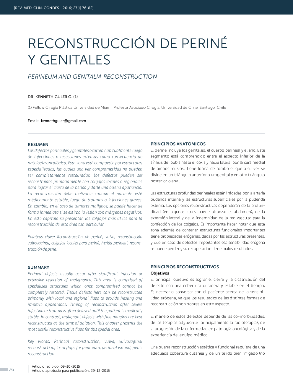 RECONSTRUCCIÓN DE PERINÉ Y GENITALES