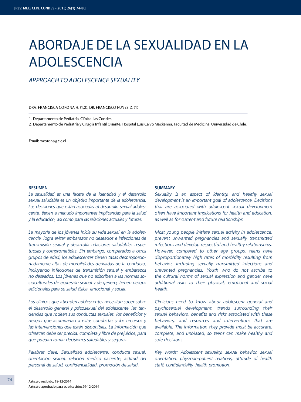 Abordaje de la sexualidad en la adolescencia