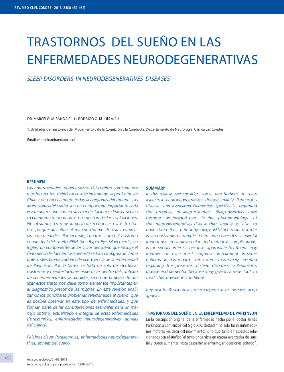 Trastornos del sueño en las enfermedades neurodegenerativas