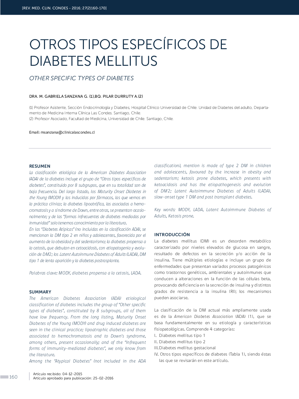 OTROS TIPOS ESPECÍFICOS DE DIABETES MELLITUS