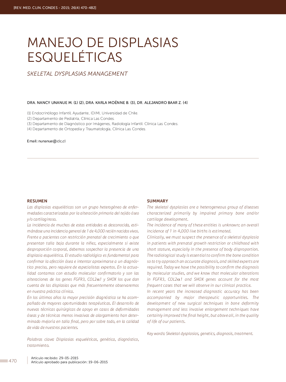 عکس صفحه اول مقاله: Manejo de Displasias Esqueléticas Manejo de Displasias Esqueléticas