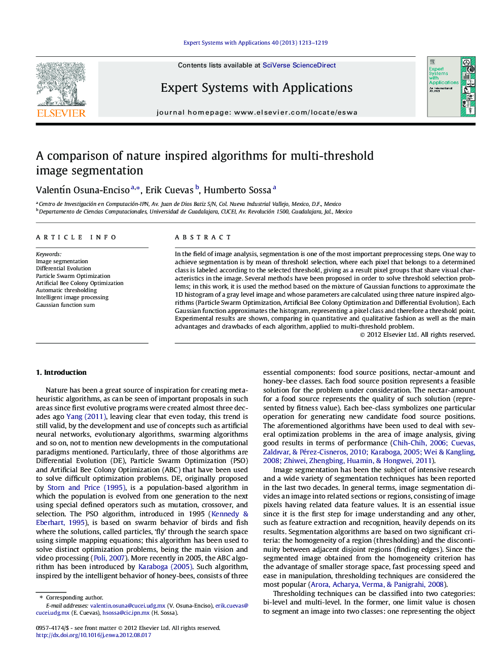 A comparison of nature inspired algorithms for multi-threshold image segmentation