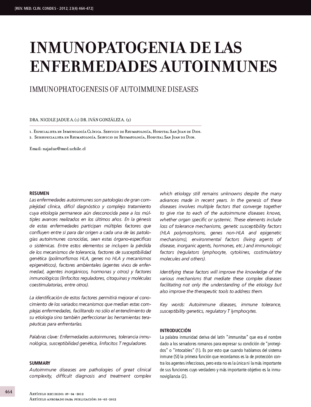 Inmunopatogenia de las enfermedades autoinmunes