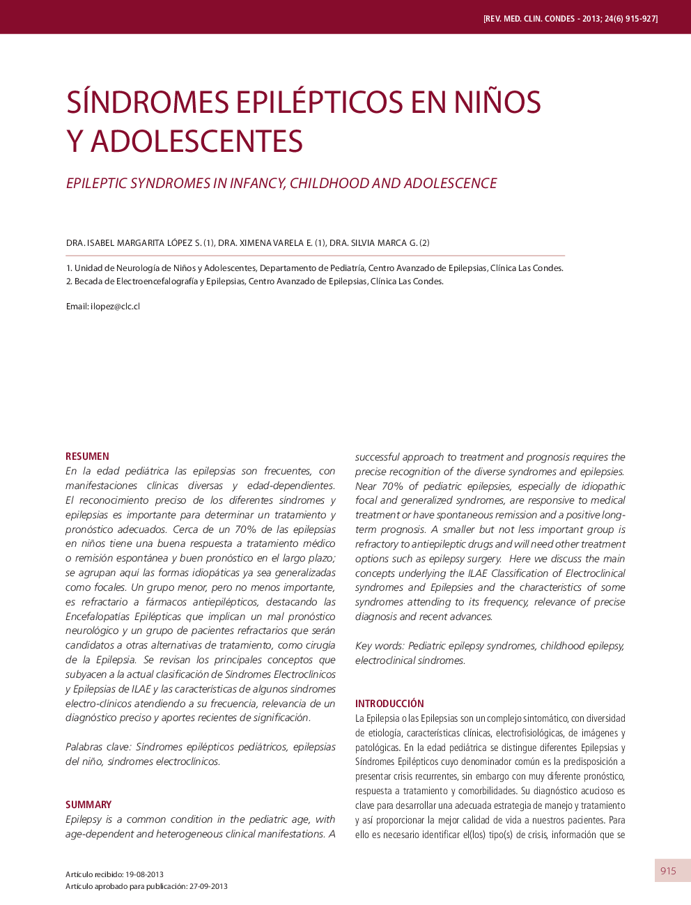 SÃ­ndromes epilépticos en niños y adolescentes