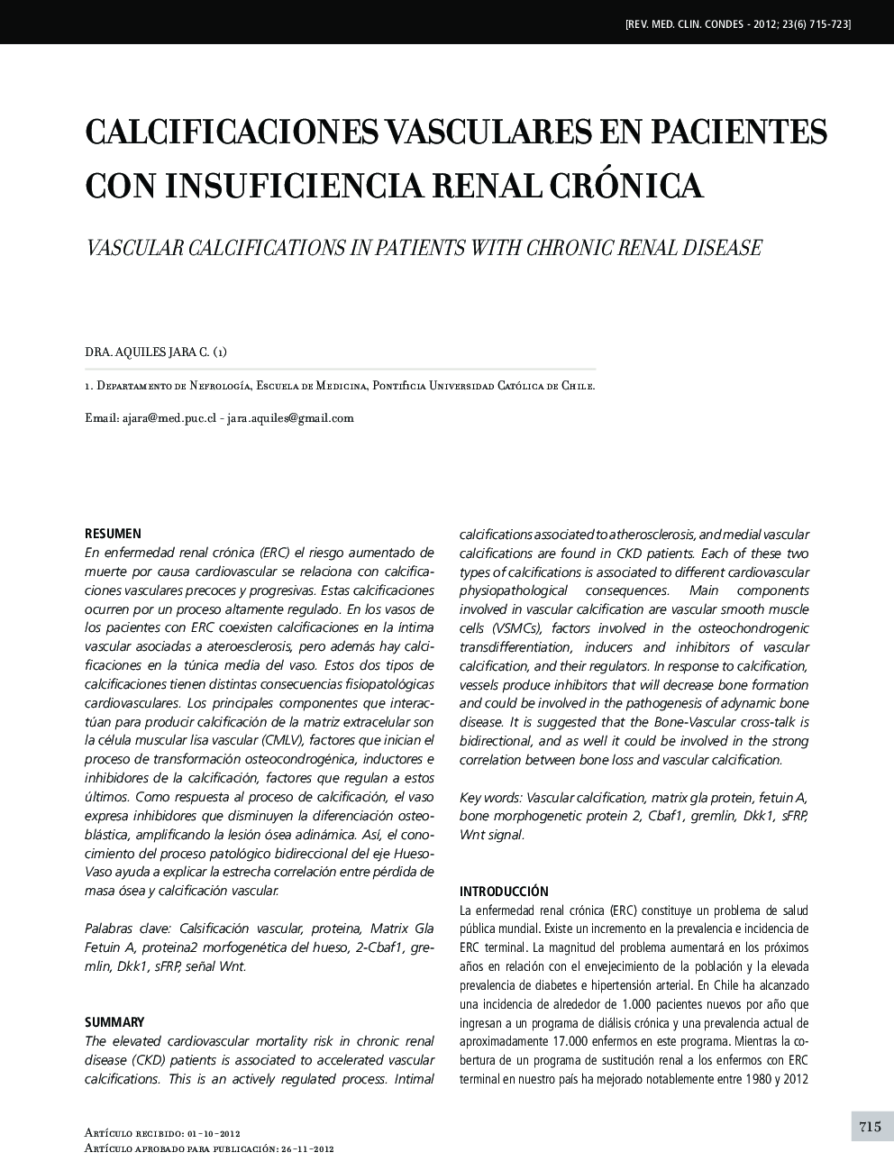 Calcificaciones vasculares en pacientes con insuficiencia renal crónica