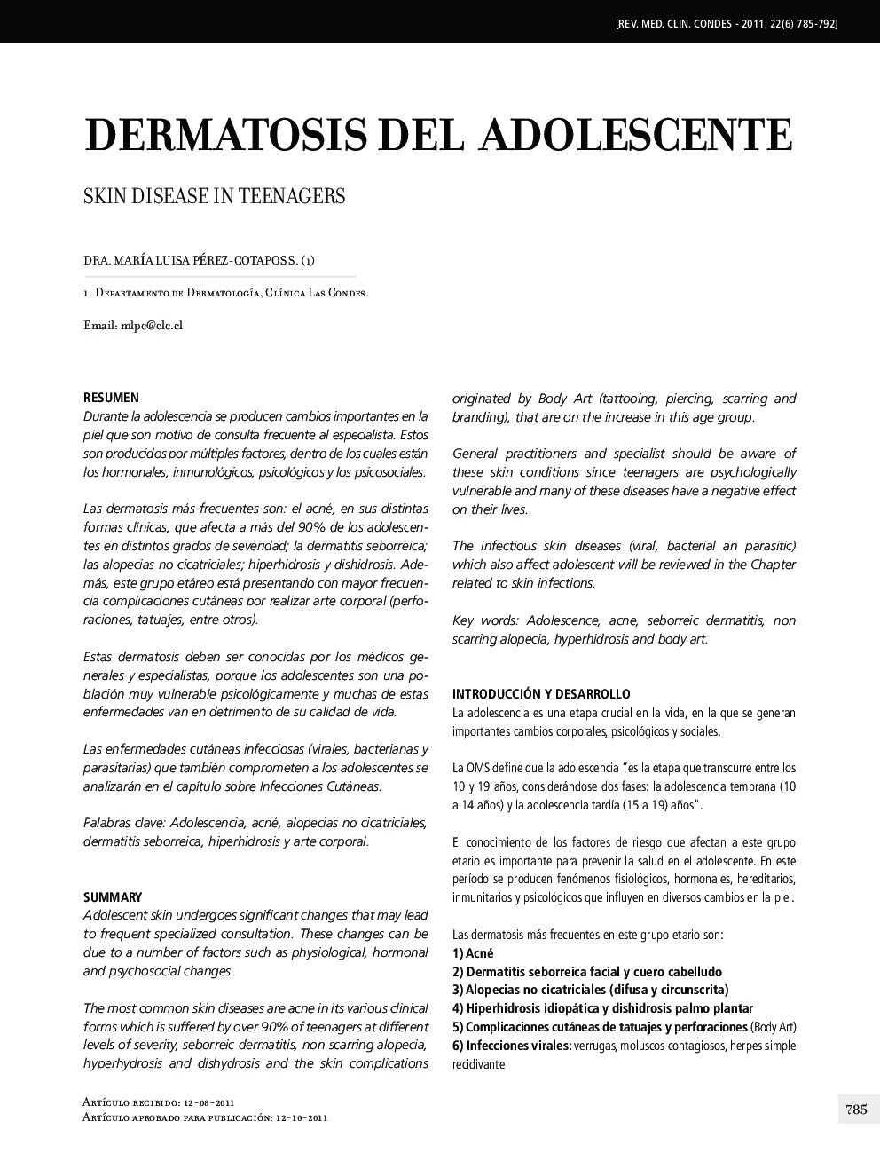 Dermatosis del adolescente