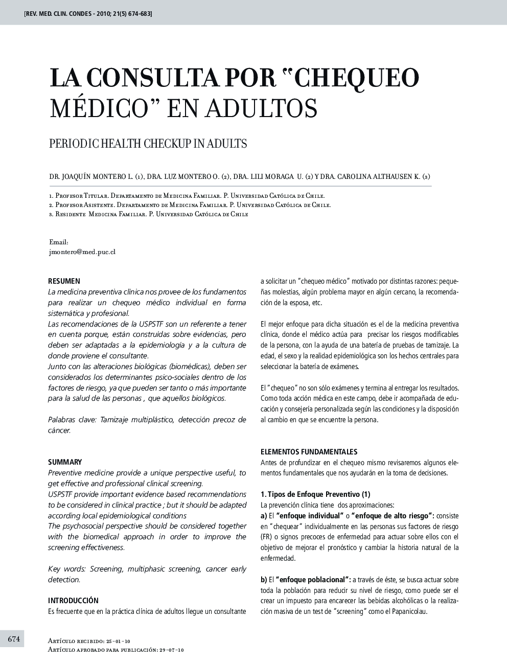 La consulta por “chequeo médico” en adultos