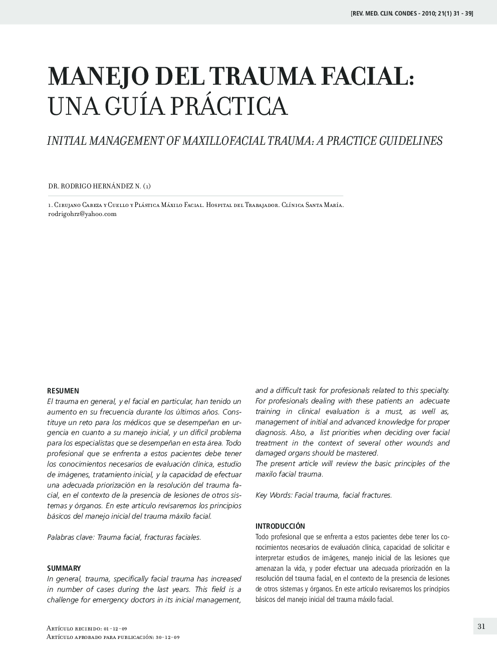 Manejo del trauma facial: Una guía práctica